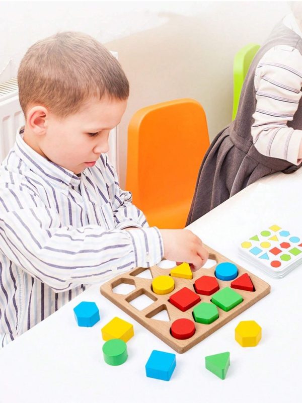 Wooden Geometric Shape & Color Matching Game