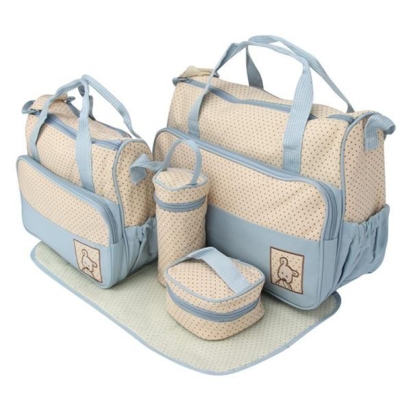 Multifunctional Baby Changing Handbag Set - Light Blue (5 Piece) - Image 2